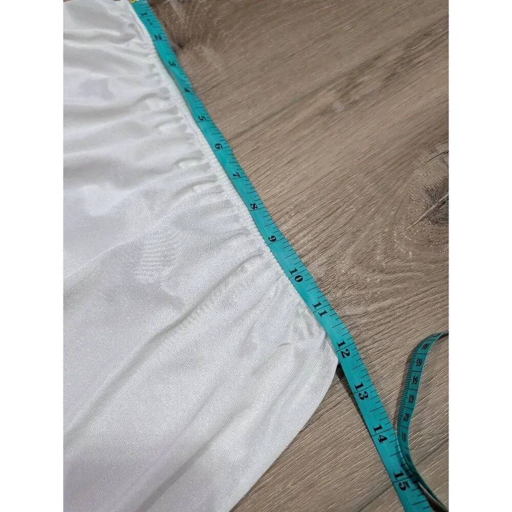Vintage White Maxi Half Slip Skirt XS/S Elastic Waist Cottagecore Lingerie Midi
